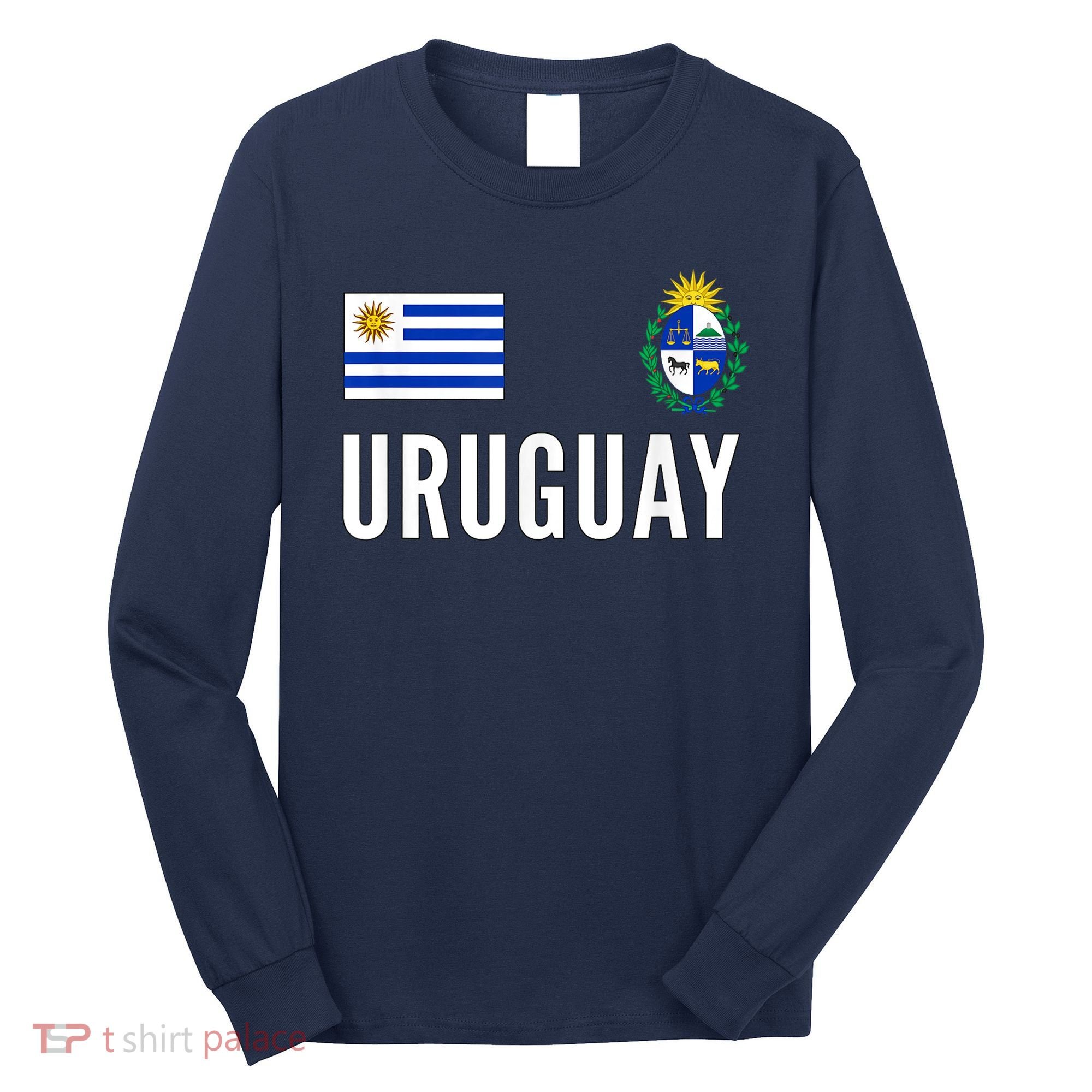 Uruguay Soccer Jersey Football Fan Support Long Sleeve Shirt