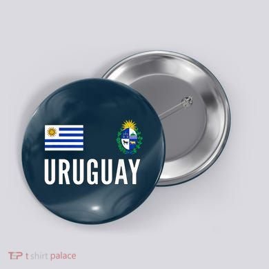 Uruguay Soccer Jersey Football Fan Support Button