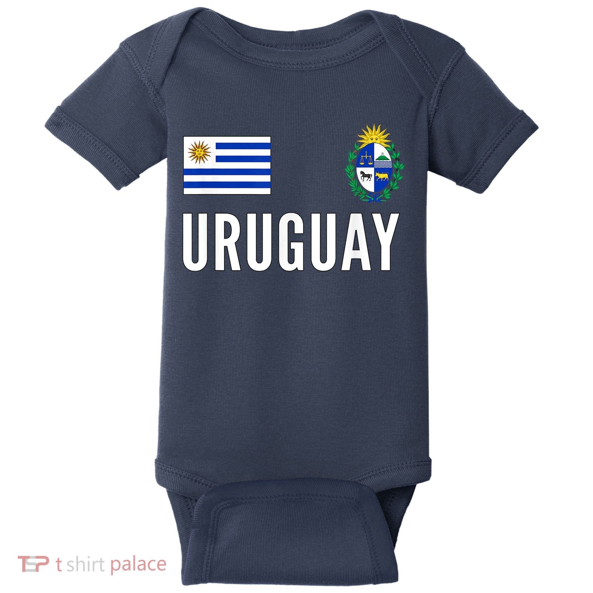 Uruguay Soccer Jersey Football Fan Support Baby Bodysuit