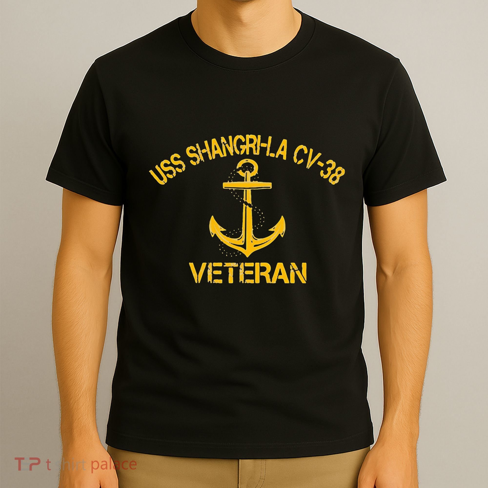 Uss Shangri La Cv 38 Aircraft Carrier Veteran Veterans Day T-Shirt