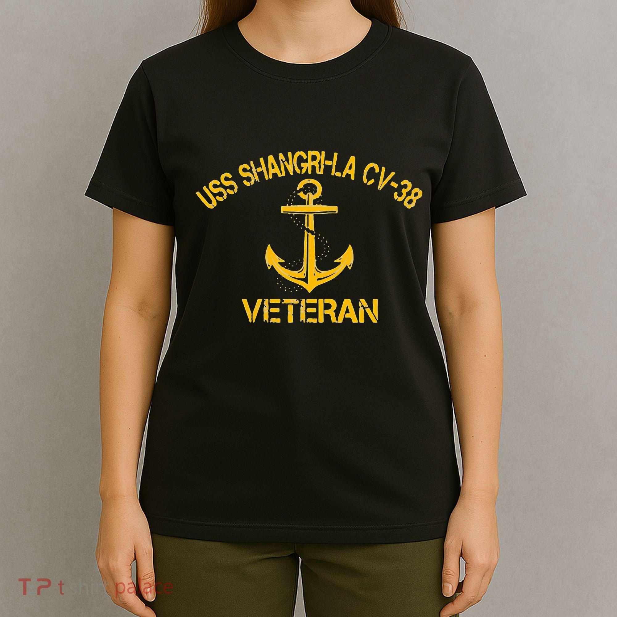 Uss Shangri La Cv 38 Aircraft Carrier Veteran Veterans Day T-Shirt