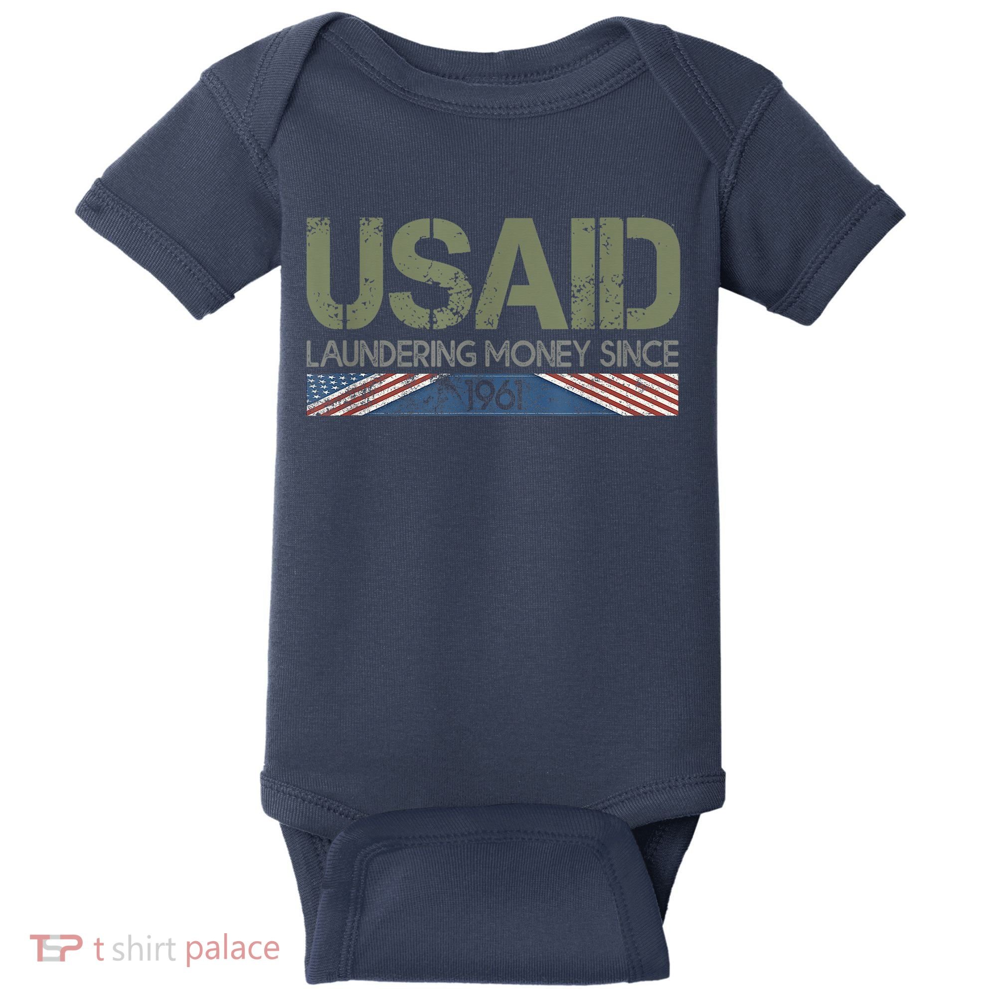 Usaid Satire Laundering Money Since 1961 Baby Bodysuit