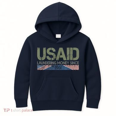 Usaid Satire Laundering Money Since 1961 Kids Hoodie