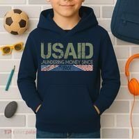 Usaid Satire Laundering Money Since 1961 Kids Hoodie thumb 2
