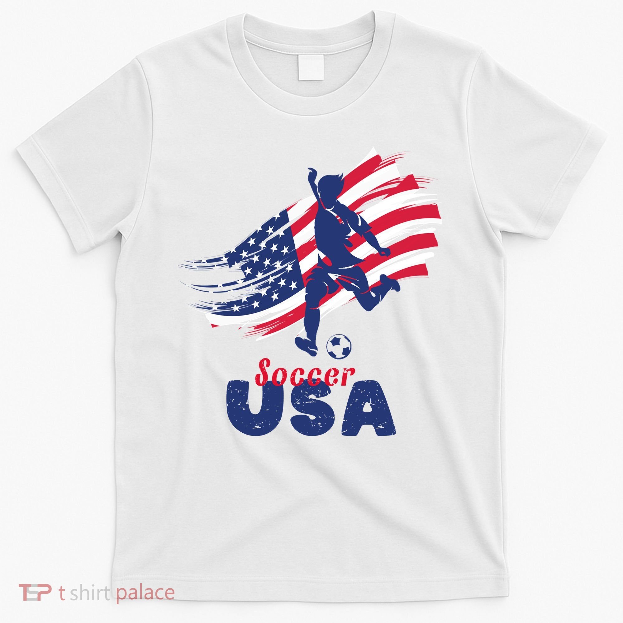 USA Soccer Lovers, Player The Team Shirt Soccer USA Flag T-Shirt