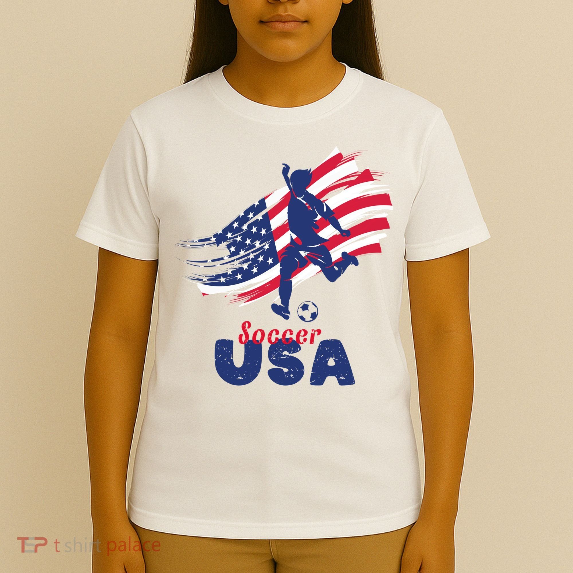 USA Soccer Lovers, Player The Team Shirt Soccer USA Flag T-Shirt