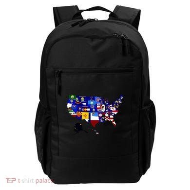 United States Map With Embeded Flags Backpack
