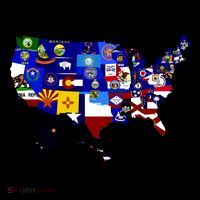 United States Map With Embeded Flags Backpack thumb 2