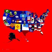 United States Map With Embeded Flags Santa Hat thumb 1