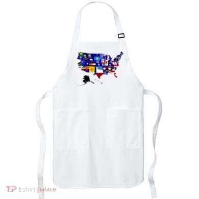 United States Map With Embeded Flags Apron