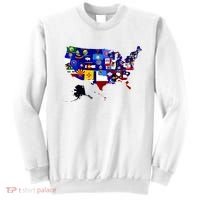 United States Map With Embeded Flags Sweatshirt thumb 0