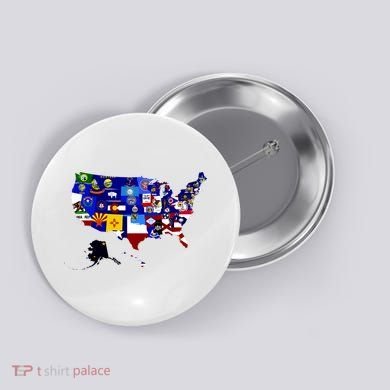 United States Map With Embeded Flags Button