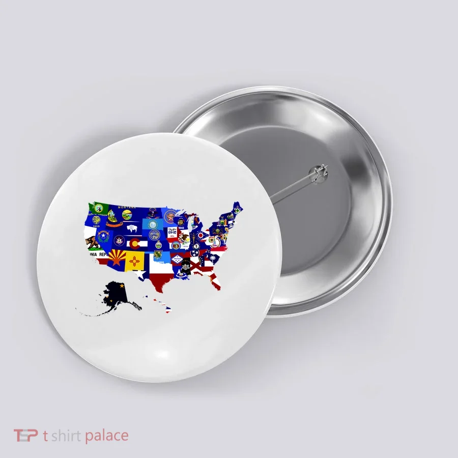 United States Map With Embeded Flags Button