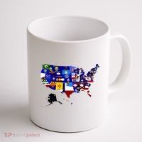 United States Map With Embeded Flags Coffee Mug thumb 1