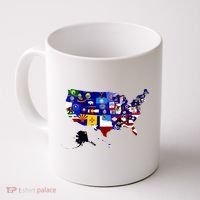 United States Map With Embeded Flags Coffee Mug thumb 0