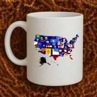 United States Map With Embeded Flags Coffee Mug thumb 2