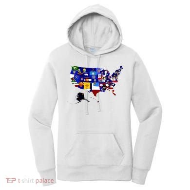 United States Map With Embeded Flags Women's Hoodie