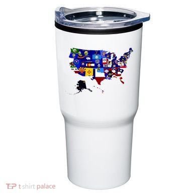 United States Map With Embeded Flags Tumbler