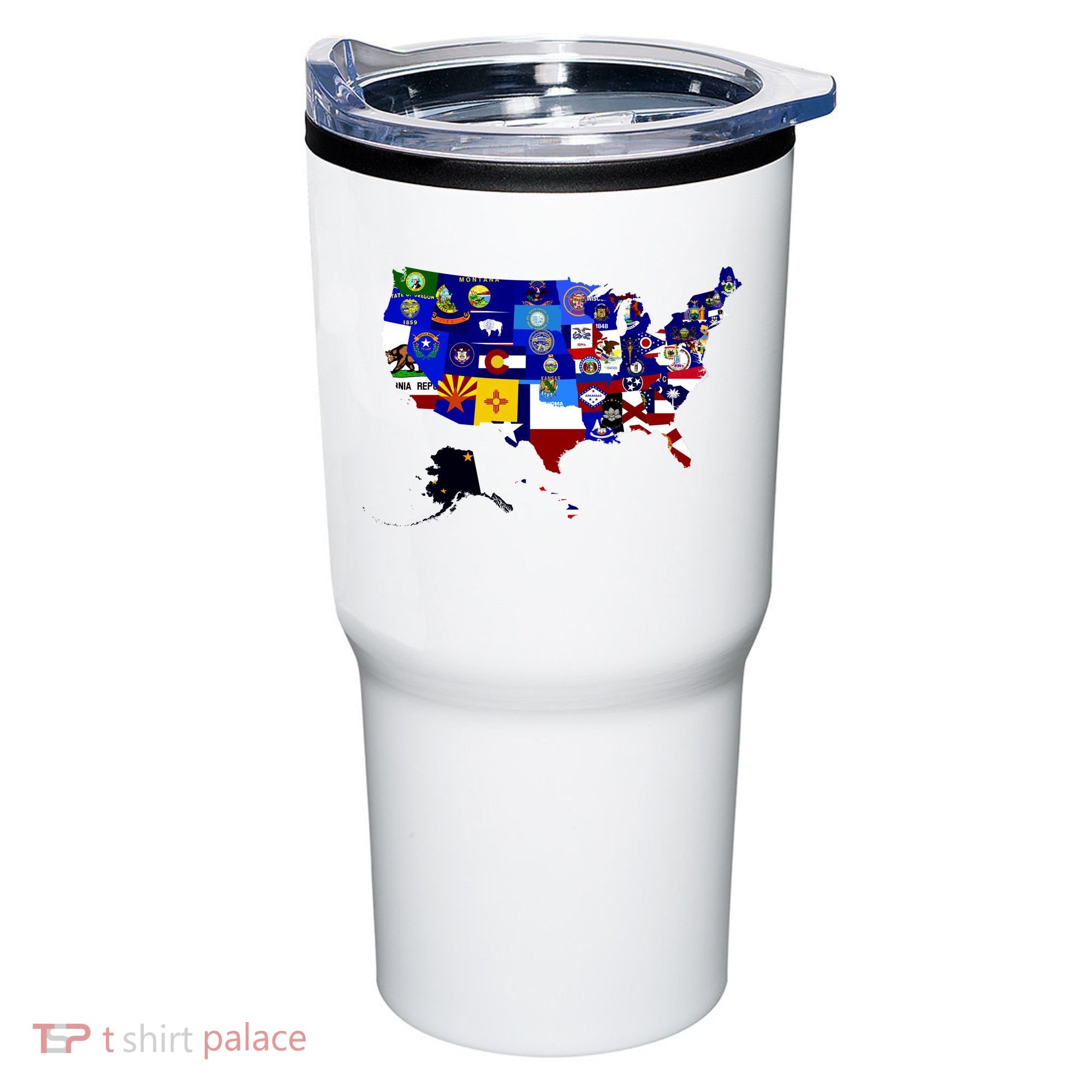 United States Map With Embeded Flags Tumbler