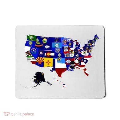 United States Map With Embeded Flags Mousepad