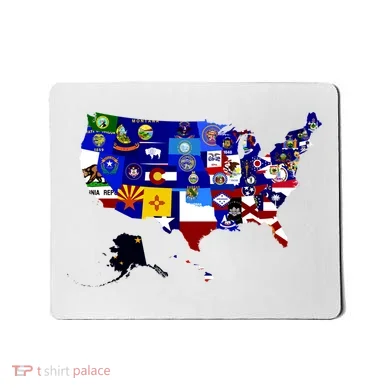 United States Map With Embeded Flags Mousepad