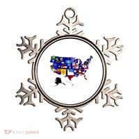 United States Map With Embeded Flags Ornament thumb 0