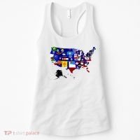 United States Map With Embeded Flags Women's Tank Top thumb 0
