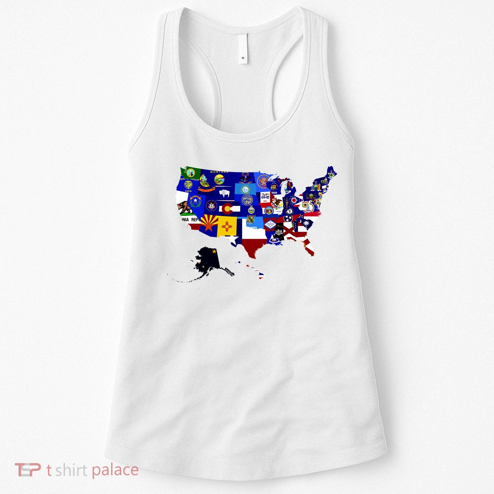United States Map With Embeded Flags Women's Tank Top