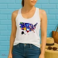 United States Map With Embeded Flags Women's Tank Top thumb 2