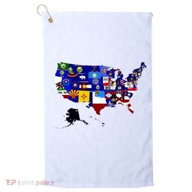 United States Map With Embeded Flags Golf Towel