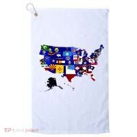 United States Map With Embeded Flags Golf Towel thumb 0