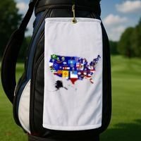 United States Map With Embeded Flags Golf Towel thumb 2