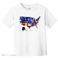 United States Map With Embeded Flags Toddler T-Shirt thumb 0