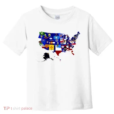 United States Map With Embeded Flags Toddler T-Shirt