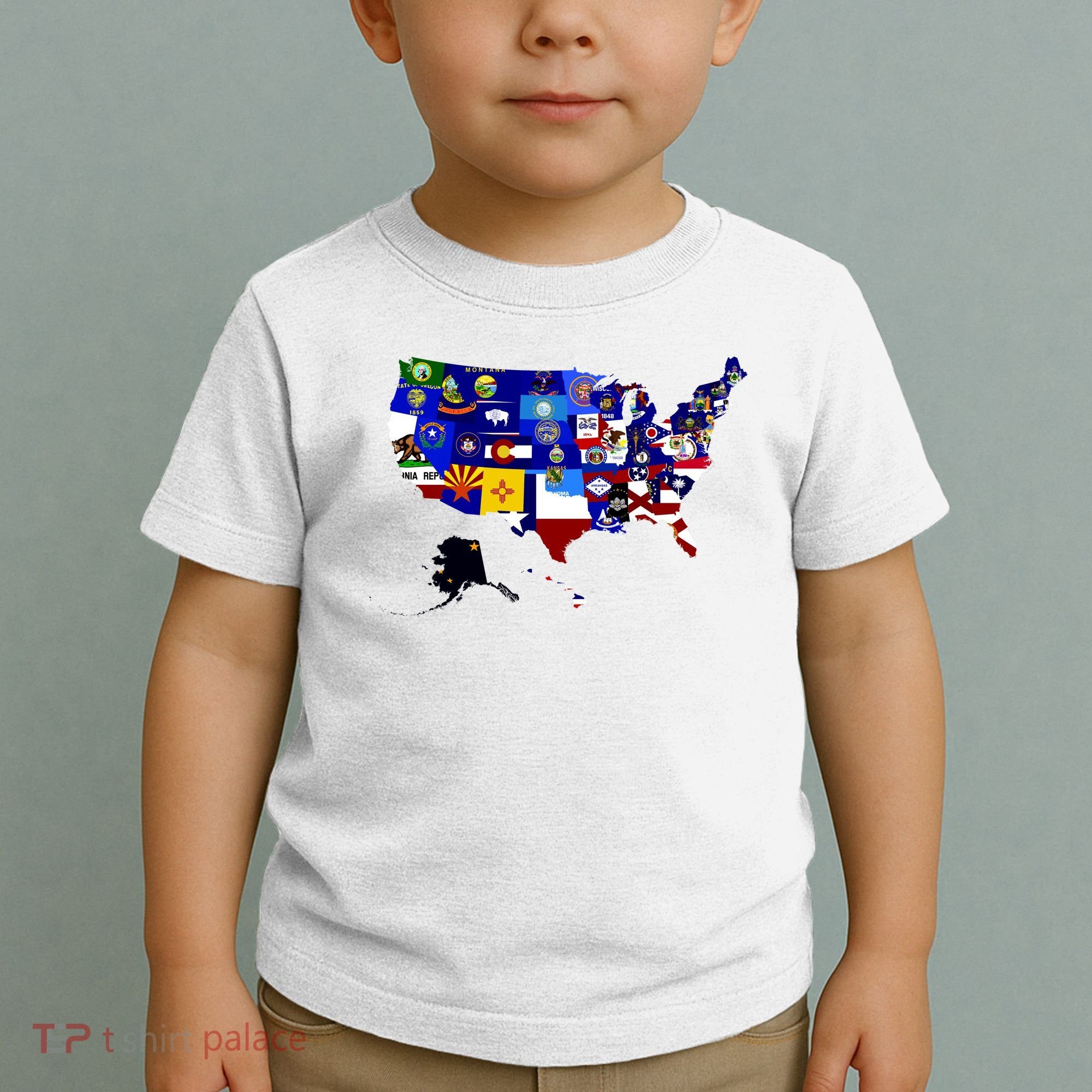 United States Map With Embeded Flags Toddler T-Shirt