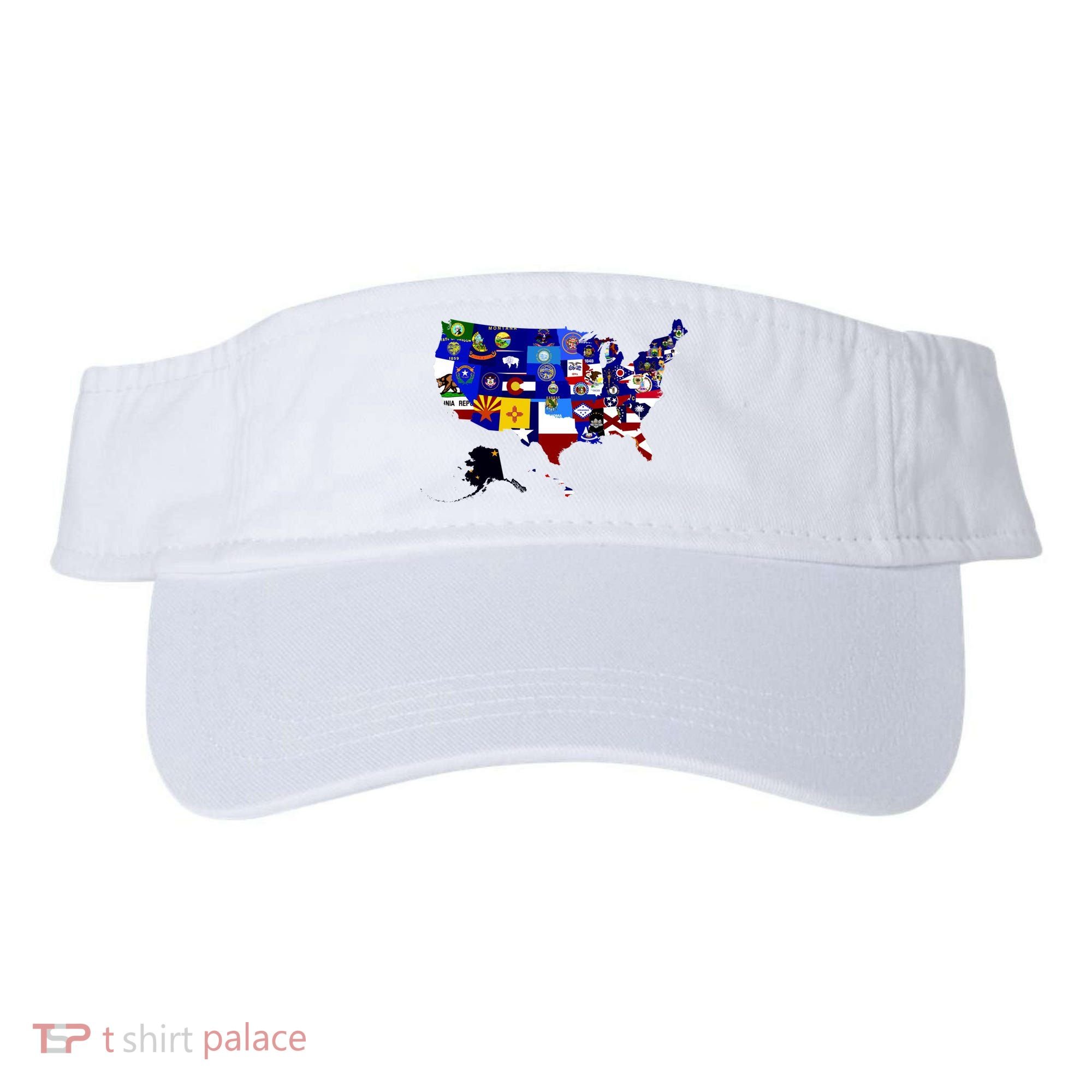 United States Map With Embeded Flags Visor