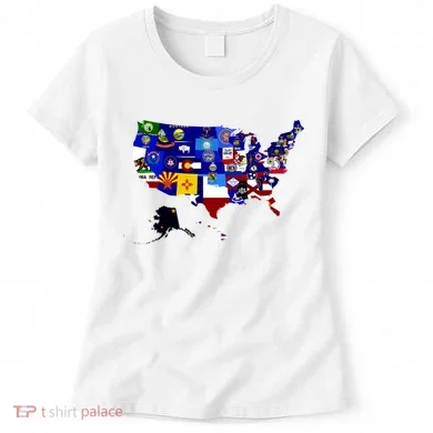 United States Map With Embeded Flags Women's T-Shirt