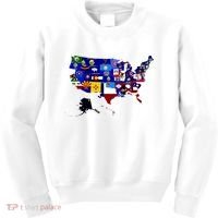 United States Map With Embeded Flags Kids Sweatshirt thumb 0