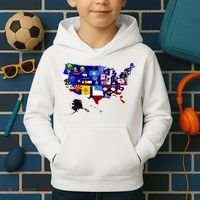 United States Map With Embeded Flags Kids Hoodie thumb 2