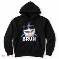Unny Shark Meme Bruh Teenager Humor Hoodie thumb 0