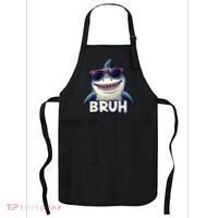 Unny Shark Meme Bruh Teenager Humor Apron thumb 0