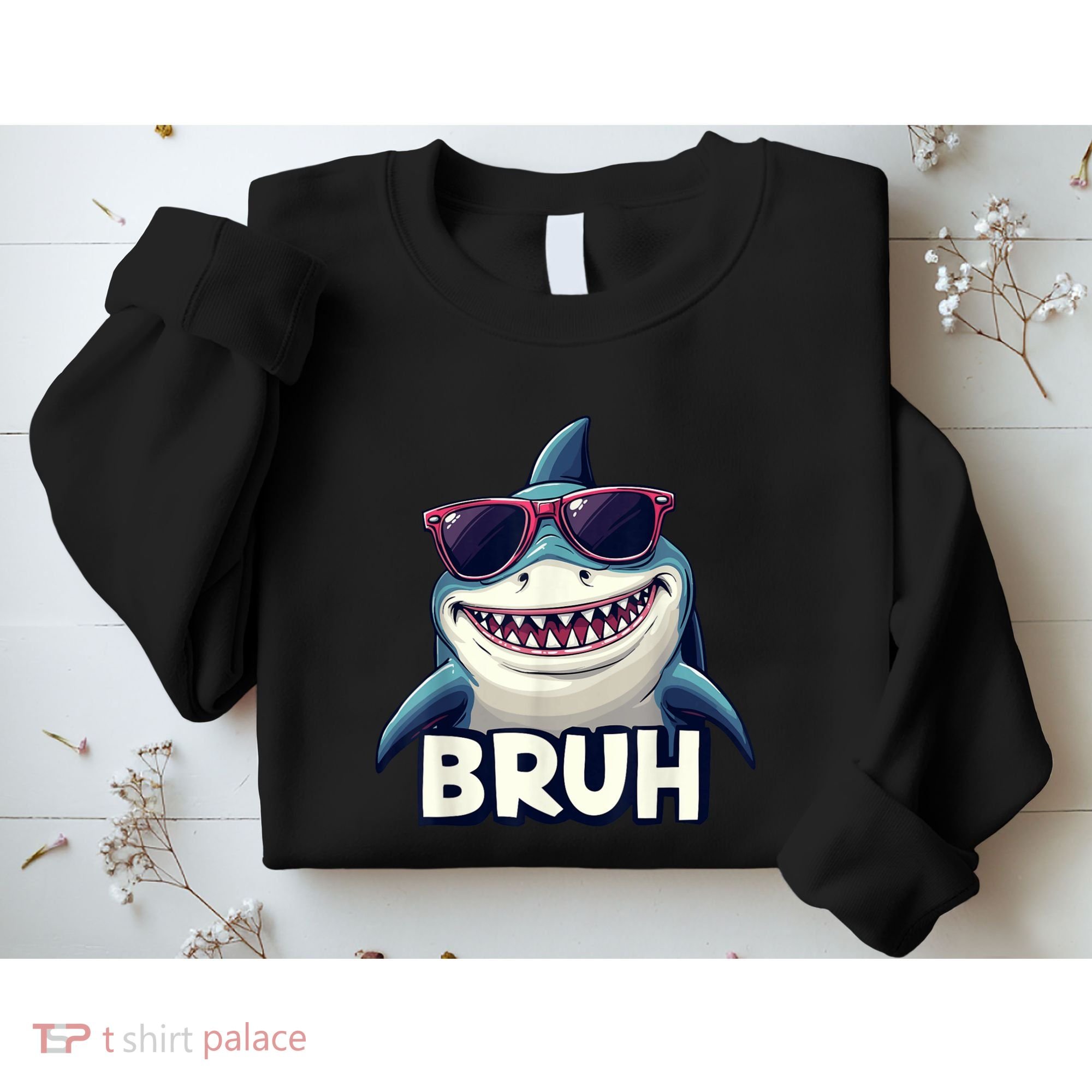 Unny Shark Meme Bruh Teenager Humor Sweatshirt