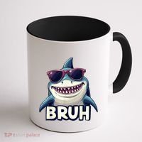 Unny Shark Meme Bruh Teenager Humor Coffee Mug thumb 1