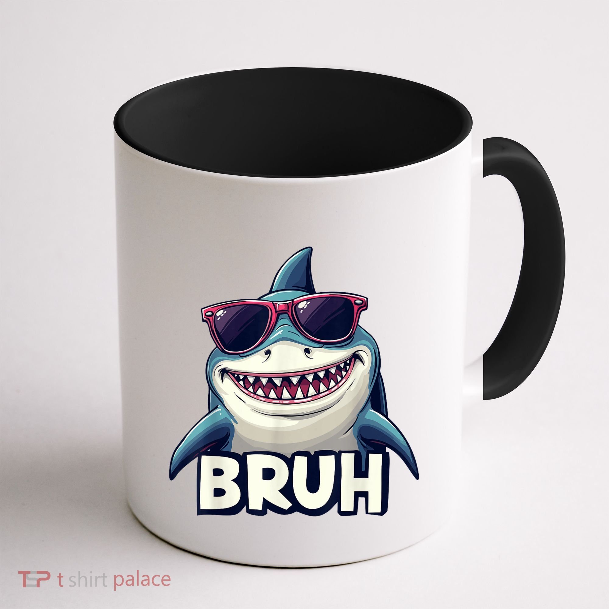 Unny Shark Meme Bruh Teenager Humor Coffee Mug