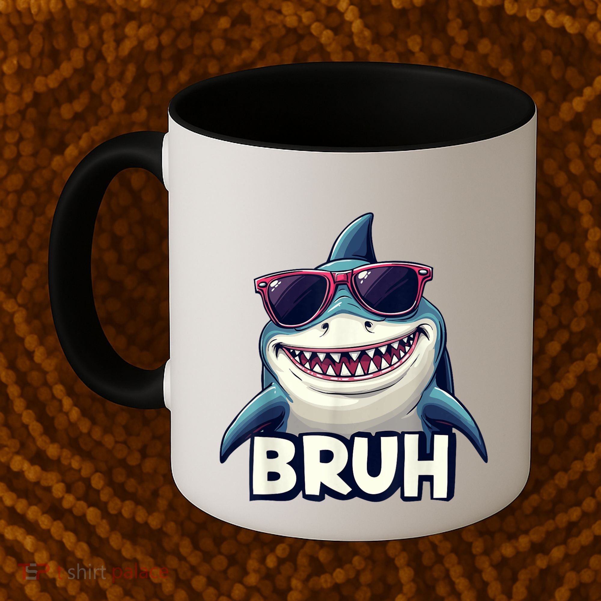 Unny Shark Meme Bruh Teenager Humor Coffee Mug