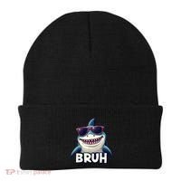 Unny Shark Meme Bruh Teenager Humor Beanie thumb 0