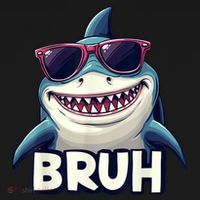 Unny Shark Meme Bruh Teenager Humor Women's Hoodie thumb 2