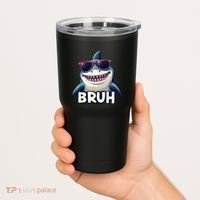 Unny Shark Meme Bruh Teenager Humor Tumbler thumb 2