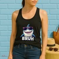 Unny Shark Meme Bruh Teenager Humor Women's Tank Top thumb 2