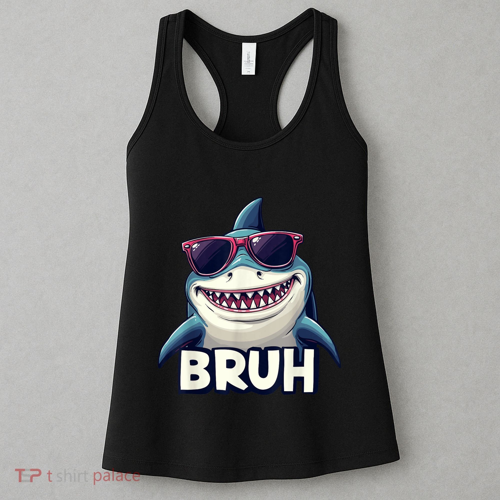 Unny Shark Meme Bruh Teenager Humor Women's Tank Top